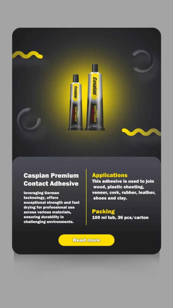 Caspian premium Contact adhesive banner by Summit Tech Co(DBA Alvand)